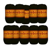 10 Packs Afrocentric Brazilian Wool Hair - Natural Black Crochet Braiding Yarn for Senegalese Twists, Spiral & Box Braids - Protective Hair Extensions for Women, Men & Kids - Omoge Hair Ltd