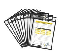 10 Packs Black Dry Erase Pockets Transparent Dry Erase Sheets 10 X 14 Inch Reusable Plastic Wallets Hanging Job Ticket Protector Write and Wipe Pocket Dry Erase Holder Dry Erasable Pocket Protectors