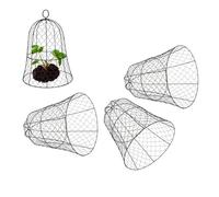 10 Packs Black Garden Chicken Wire Cloche Thickened Construction Plant Protector Cloche Cover with Bell Shape Design, Iron Material for Protection