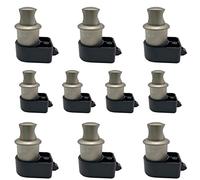 10 Packs Cabinet Door Push Lock, Keyless Push Button Latch 18-25mm Thickness Cupboard Catch Door Knob Lock Alloy Handle for Vehicle Caravan RV Boat Motor Home Furniture (Nickel)