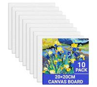 10 Packs Canvas for Painting, 20 x 20 cm Blank Canvas, Cotton Canvases Boards for Painting, Paint Canvases, Ideal Art Supplies for Professional Artist, Hobby Painters, Beginners