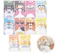 10 Packs Cute Animals Sticky Notes,Cartoon Self-Stick Memo Pads,Note Pads Supplies for Office,School,Home