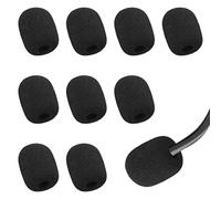 10 Packs Headset Microphone Foam Cover, Foam Microphone Windscreen Microphone Protector Mini Windscreens Sponge Foam Covers Shield Protection New Job Gifts(Black)