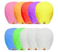 10 Packs Multi-Colour Paper Lanterns, Lanterns to Release in Memory, Sky Lanterns to Release in Memory, Chinese Lanterns, Chinese Sky Lanterns | Biodegradable, Fire Resistant | for Outside Flying