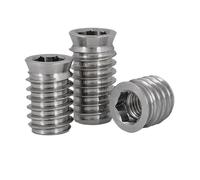 10 packs of 304 stainless steel internal and external thread embedded hexagonal nuts for woodworking furniture M4 M5 M6 M8(M5x12 10pcs)