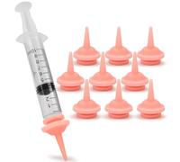 10 Packs of Original Pet Feeding Nipple for Kitten and Puppy Silicone Feeding Pacifier for Pets and Wildlife - Includes One 1-10ml Syringe