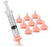 10 Packs of Pet Feeding Nipple for Kitten and Puppy Silicone Feeding Pacifier for Pets and Wildlife - Includes One 1-10ml Syringe