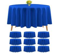 10 Packs Premium Round Tablecloth - 90 Inch Royal Blue Polyester Table Cloth Bulk Washable Polyester Fabric Tablecloths for Wedding Party Banquet Buffet Table Holiday Dinner
