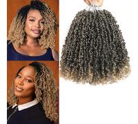 10 Packs Yanky Twist Crochet Hair 12 Inch Pre-twisted Natural Black Kinky Mini Spring Small Curly Senegalese Twist Braids Yankee (T27(Ombre Honey Blonde), 12 Inch (Pack of 10))