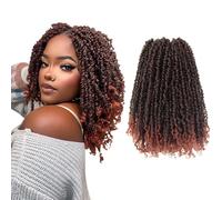 10 Packs Yanky Twist Crochet Hair 12 Inch Pre-twisted Natural Black Kinky Mini Spring Small Curly Senegalese Twist Braids Yankee (T350(Ombre Ginger Red), 12 Inch (Pack of 10))