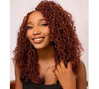 10 Packs Yanky Twist Crochet Hair 12 Inch Pre-twisted Natural Black Kinky Mini Spring Twist Small Curly Senegalese Twist Braids Yankee Twist (350#(Ginger Red), 12 Inch (Pack of 10))
