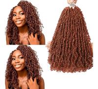 10 Packs Yanky Twist Crochet Hair 16 Inch Pre-twisted Natural Black Kinky Mini Spring Small Curly Senegalese Twist Braids Yankee (350#(Ginger Red), 16 Inch (Pack of 10))