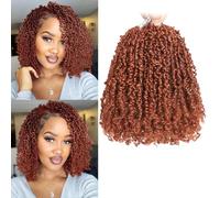 10 Packs Yanky Twist Crochet Hair 8 Inch Pre-twisted Natural Black Kinky Mini Spring Twist Small Curly Senegalese Twist Braids Yankee Twist (350#(Ginger Red), 8 Inch (Pack of 10))
