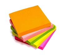 10 Pads Bright Coloured Removable Sticky Notes/Adhesive Notes 76x76mm 100 Sheets per Pad