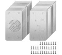 10 Pair Cabinet Hinge Repair Tool Plate for Kitchen Cupboard Door Fixing with Stainless Steel Screws for Durable and Stable Door Panel Repair (10 Pair)