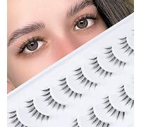 10 Pair Natural Lashes Little Devil Soft Eyelashes Strip Lashes Handmade False Eyelashes Natural Look Transparent Clear Band Small Eye Lashes by EMEDA (Little Devil)