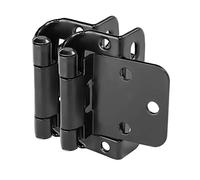 10 Pair Pack - Cosmas 18650-FB Flat Black Self Closing Partial Wrap Cabinet Hinge 1/2" Inch Overlay (Pair) [18650-FB]