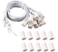 10 Pair RC-33 NC Recessed Wired Security Window Door Contact Sensor Alarm Magnetic Reed Switch White（Normally Closed）