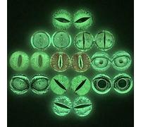 10 Pairs 14mm Glow in the Dark Glass Dinosaur Eyes Round Dome Glass Cabochons Flatback for DIY Craft Clay Animal Lizard Eyes