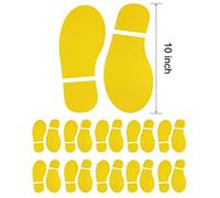 10 Pairs 20 Prints Yellow Adults Size Shoes Footprint Stickers Decals for Floor Wall Stairs to Guide Directions, 10 Inch