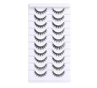10 Pairs 3D Long Slender False Eyelashes Set with High-precision Tweezers Gentle Hypoallergenic Eyelash Glue Natural Curl Realistic Lashes for Daily Styling Use