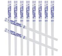 10 Pairs Blue and White Ceramic Chopsticks Set of Dining