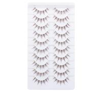 10 Pairs Brown Lashes Clear Band Brown Manga Lashes Japanese Anime Eyelashes Asian False Eyelashes Natural Look Like Individual Clusters(Natural Lashes 8-11mm)