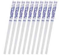 10 Pairs Ceramic Chopsticks, Blue and White Porcelain, Box