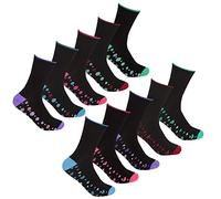 10 Pairs Cottonique Socks 41B396 Black Heart/Spot