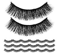 10 Pairs D Curly False Eyelashes Natural Look Black Fiber | Premium Lashes Kit, Wispy Style, Easy Wear, Fits Eyelid Shape, Classic Fashion for Vacation Balls