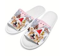 10 Pairs Disposable Personalized Face Photo Slippers for Men & Women,Custom Christmas Bulk Guest Hotel Spa House Shoes, Anti-Slip Indoor Outdoor Winter Bedroom Footwear
