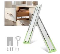 10 Pairs Drawer Runners, Heavy Duty Drawer Slide with Lock 600MM, Alloy Steel, 3 Folds Full Extension Side Mount, Ball Bearing 6 Inch, Without Lock, 14 * 1.77 * 0.5inch,Silver
