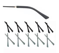 10 Pairs Eyeglasses Replacement Temples, Comfortable Eyeglass End Tips Ear Sock Pieces, Silicone Tube Sleeve End Tips for Thin Metal Eyeglass Legs(Black/Grey)
