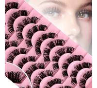 10 Pairs Fake Eyelashes(7-18mm) - 3D Effect - Reusable, Dd Curling Segmented Russian Eyelashes, Russian Segmented Curl Eyelashes, Dense and Not Piercing Eyes,E