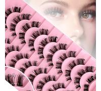 10 Pairs Fake Eyelashes(7-18mm) - 3D Effect - Reusable, Dd Curling Segmented Russian Eyelashes, Russian Segmented Curl Eyelashes, Dense and Not Piercing Eyes,A