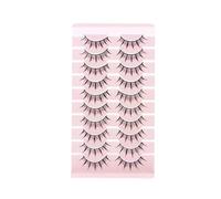 10 Pairs False Eyelashes Natural Look - Lightweight, Comfortable Fit, Soft Band, Easy to Apply, Two Styles for Daily & Party Use (13mm-Natural Styles)