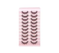 10 Pairs False Eyelashes Natural Look - Lightweight, Comfortable Fit, Soft Band, Easy to Apply, Two Styles for Daily & Party Use (15mm-Voluminous Styles)
