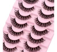 10 Pairs False Eyelashes Natural Wispy Russian Strip Lashes Fluffy False Eye Lashes Cat Eye Fake Mink Lashes Style FXH47