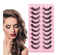 10 Pairs False Eyelashes, Russian Strip Lashes, False Eyelashes Natural Fluffy Wispy 3D Curly, Soft Reusable Strip Lashes Extensions Thick