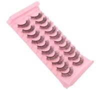 10 Pairs False Eyelashes Soft Artificial Hair for Fake Lashes | Natural Look, Curved Fit, Easy Wear, Pink Classic Style, Birthday Party and Shopping Use