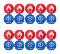 10 Pairs Faucet Stickers Acrylic Self-adhesive Water Tap Labels | Red and Blue Printed Markers for Kitchen and Rental Property Maintenance, Prevents Accidental Scalds, Bulk Multi-point