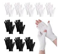10 Pairs Fingerless Moisturizing Gloves 2 Colors Cotton Gloves with 5 Open Fingertips Breathable Night Glove for Dry Hands Care Women and Men