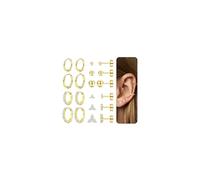 10 Pairs Flat Back Earrings for Women Hypoallergenic Surgical Steel Stud and Hoop Earrings Set Gold Silver Cartilage Earring Huggie Hoops Helix Tragus Conch Daith Ear Piercing Jewellery Gold-Shamrock