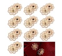 10 Pairs Gold Floral Snap Fasteners 21mm Zinc Alloy Sew On Press Studs