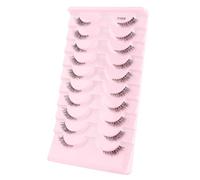 10 Pairs Half Eye False Eyelashes - Handmade 3D Layered Lashes with Clear Band, Natural Wispy Look, Lightweight & Reusable for Daily Makeup (Y1026)