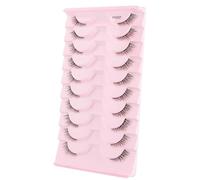 10 Pairs Half Eye False Eyelashes - Handmade 3D Layered Lashes with Clear Band, Natural Wispy Look, Lightweight & Reusable for Daily Makeup (Y1022)