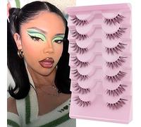 10 Pairs Half Lashes Natural Cat Eye Lashes Corner Natural Handmade Reusable[B6, ]