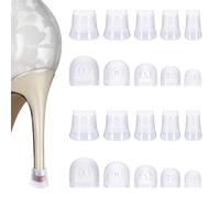 10 Pairs Heel Caps for High Heels, 5 Sizes Heel Covers for High Heel Shoes Black High Heel Protectors Non-Slip Heel Stoppers for High Heels Replacement Tips Caps for Walking on Grass and Uneven Road