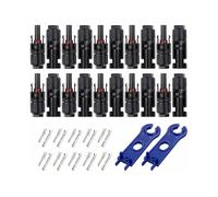 10 Pairs Mc4 Male/female Connector For Solar Panel Cable Photovoltaic Systems, Solar Panels Cable Accessories, Waterproof - Black