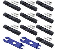 10 Pairs MC4 Solar Panel Cable Connectors PV Cable Wire Male Female Connectors Waterproof Branch Panels Adaptor Black with Blue Spanner Wrenches MC4 Solar Panel Cable Connectors for Home Solar System